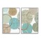 Stupell Industries Textured Layered Aqua Circles 2 pc Framed Giclee Wall Art Set Design by Flora Kouta